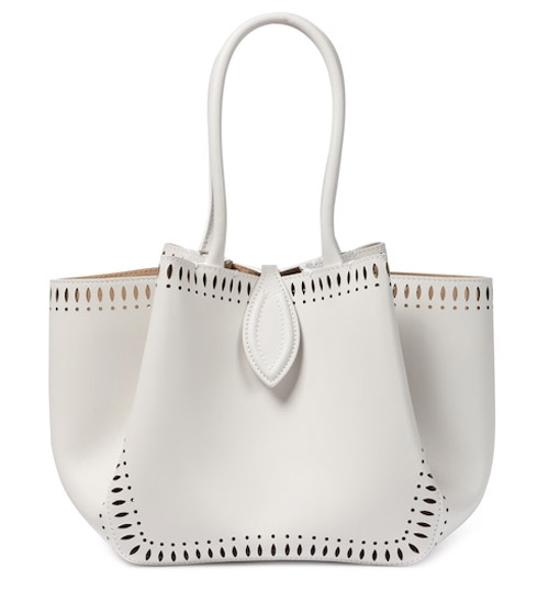 Angèle 20 XS laser-cut leather tote, Alaïa